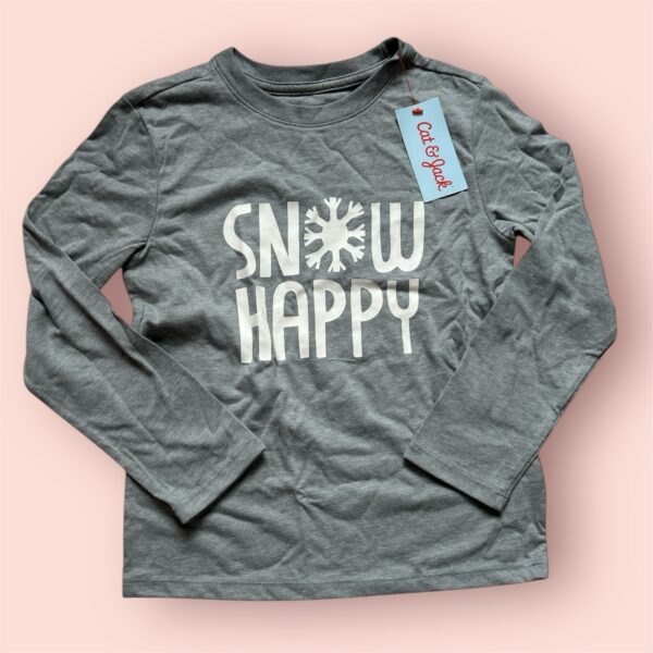 Blusa manga larga,  diseño Snow Happy - Talla 4/5 – Cat & Jack